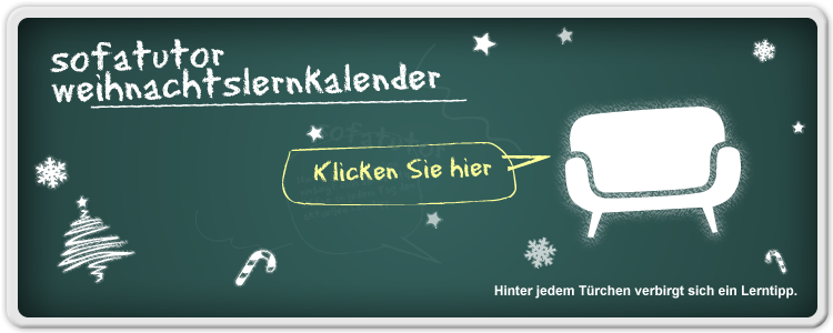 Im sofatutor-Adventskalender gibt es viele nützliche Lerntipps!